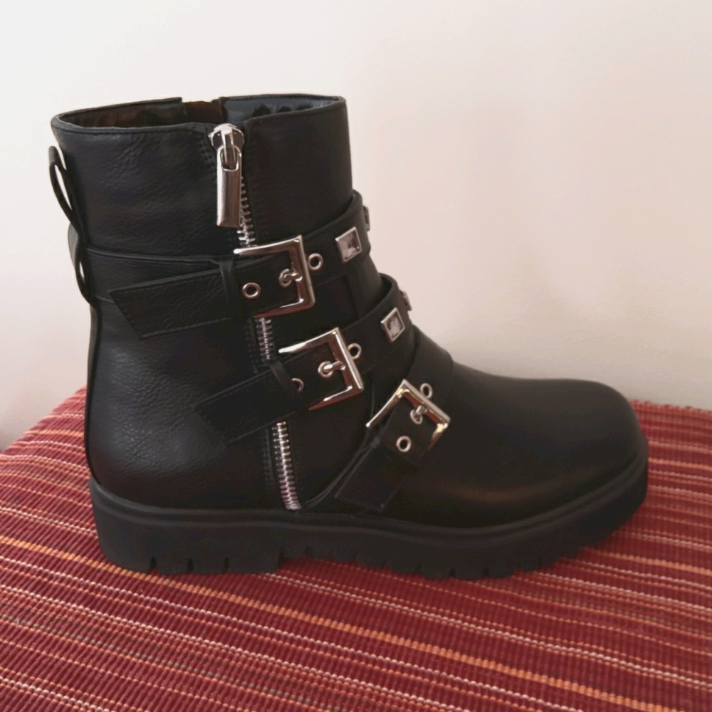 NEW Jane and the Shoe Linda Combat Moto Boot